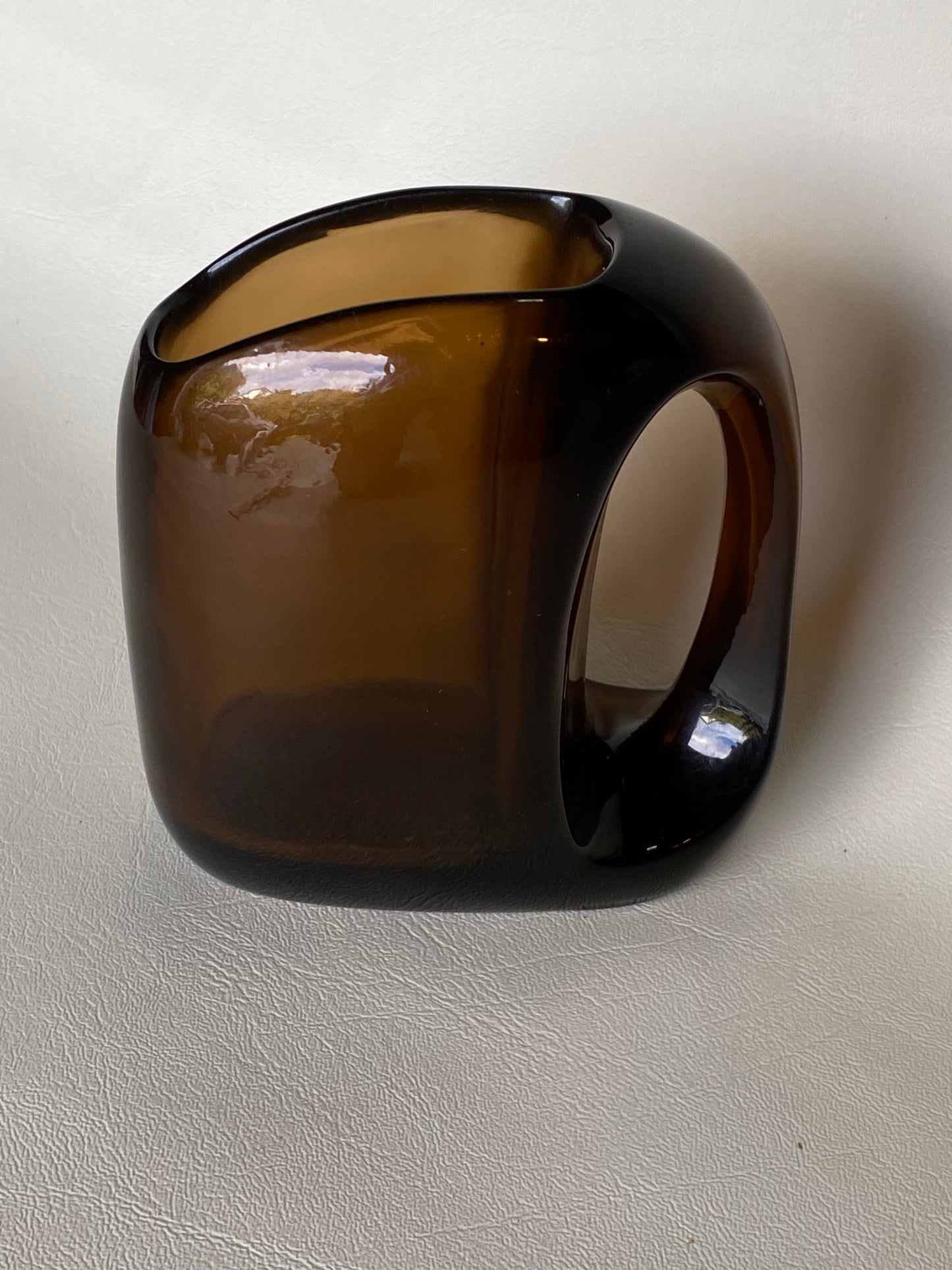 Vintage MCM dark amber glass jug