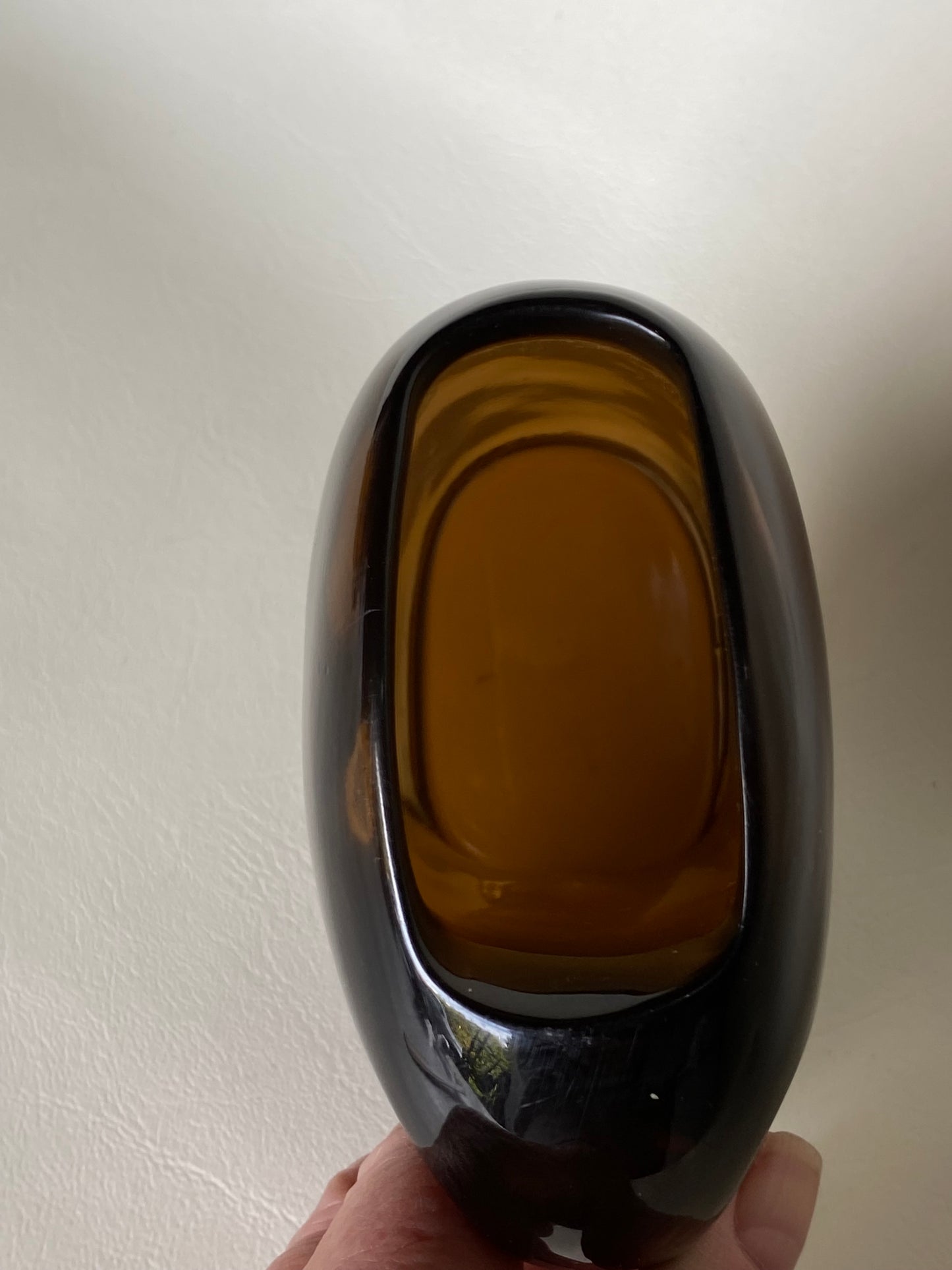 Vintage MCM dark amber glass jug
