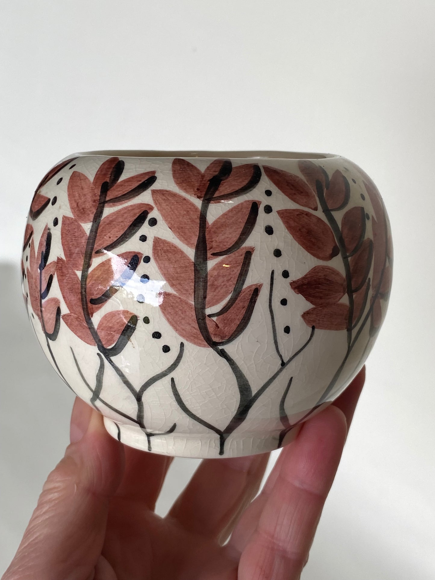 Vintage  Australian hand painted studio pottery - signed "Rose Ash"