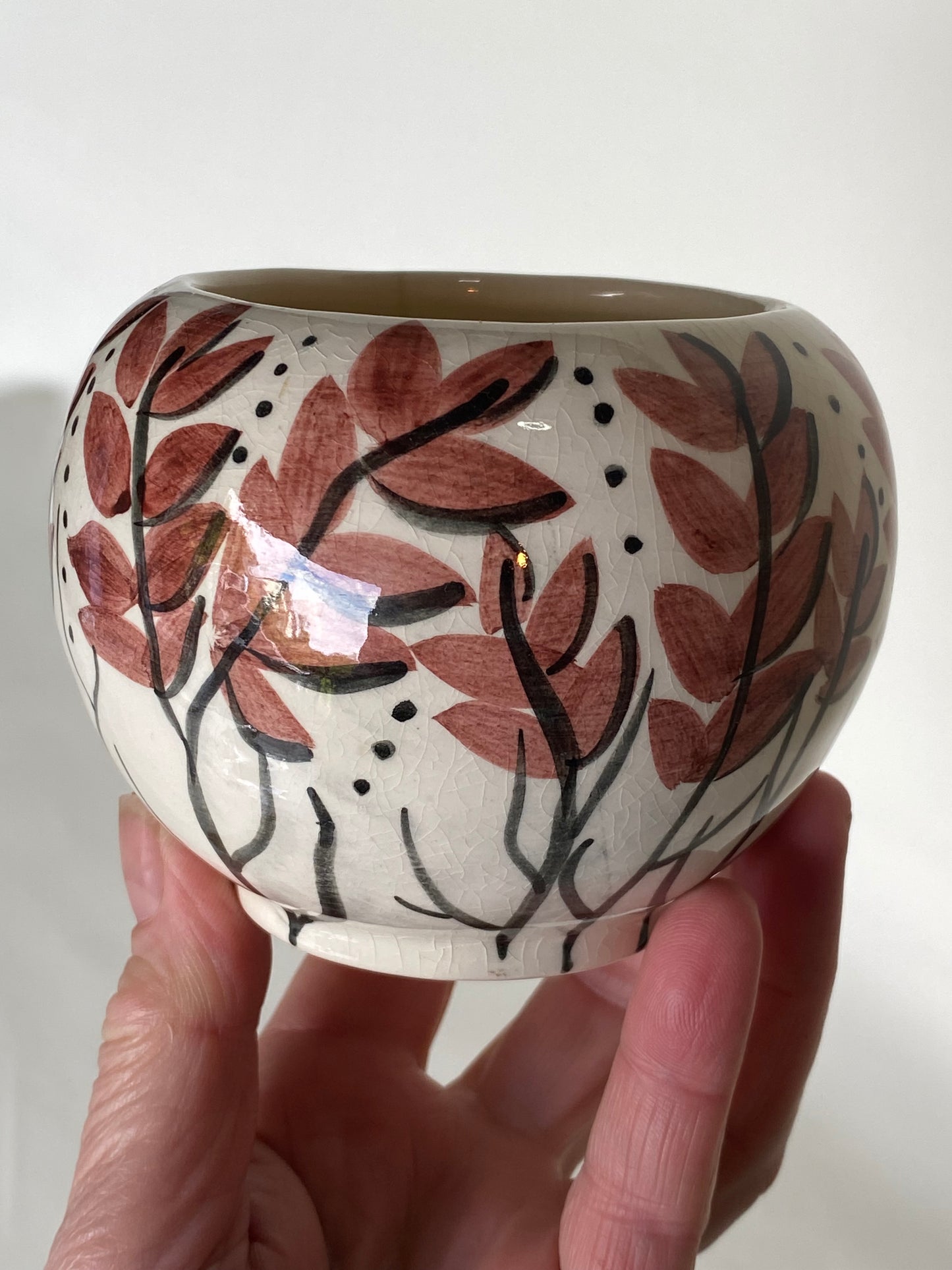 Vintage  Australian hand painted studio pottery - signed "Rose Ash"