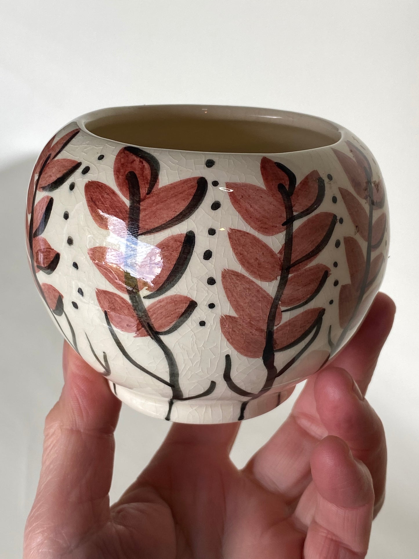 Vintage  Australian hand painted studio pottery - signed "Rose Ash"