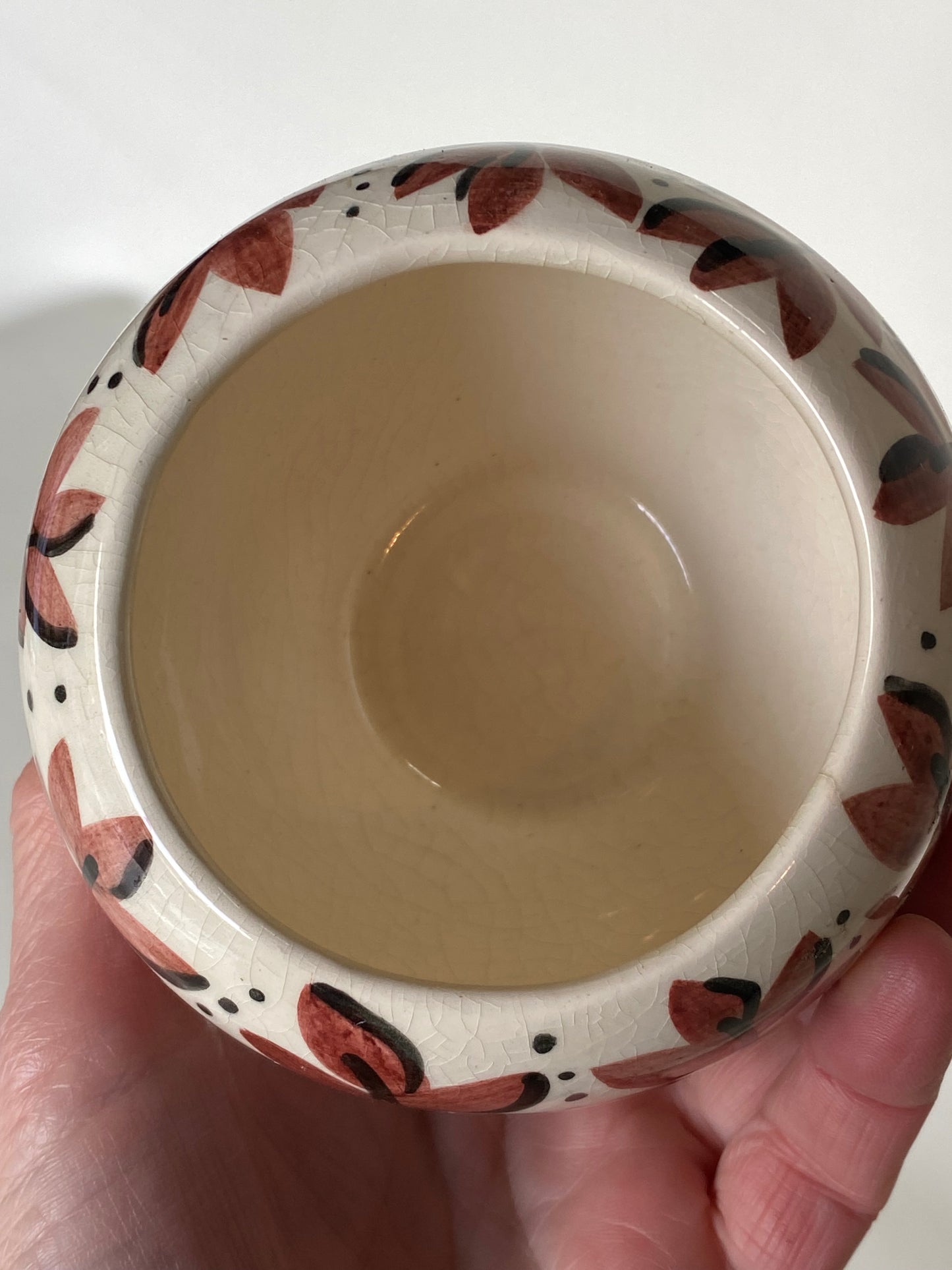 please note the small rim hairline to the right of the bowl (looks like a shadow line)