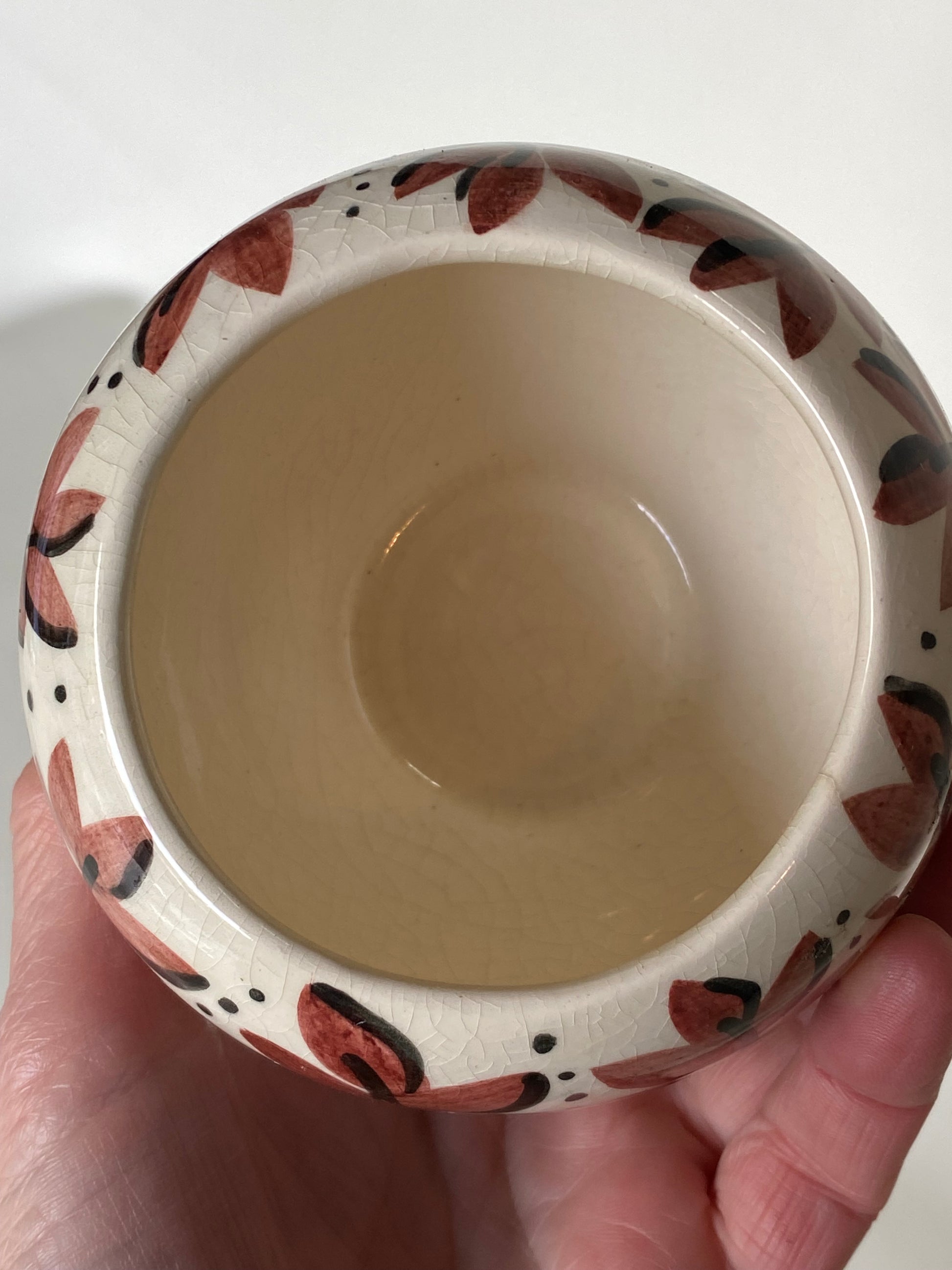 please note the small rim hairline to the right of the bowl (looks like a shadow line)