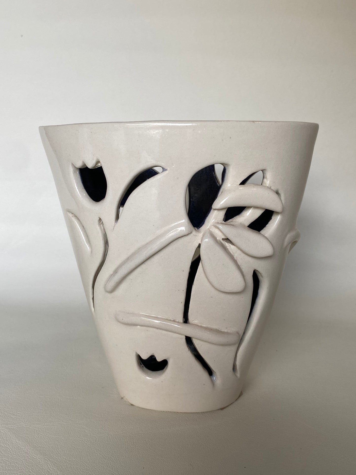 Vintage Studio Student open vase “Shadow”