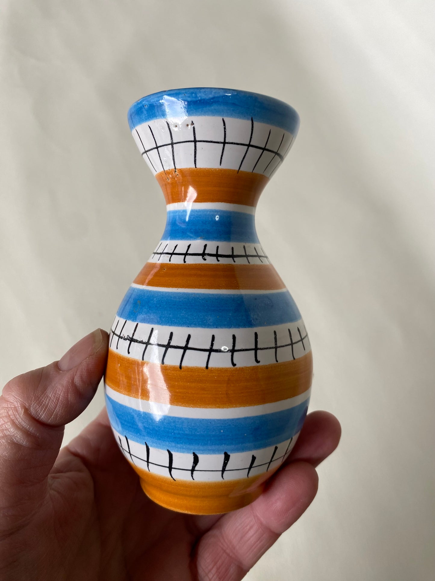 1950s Italian hand painted vase