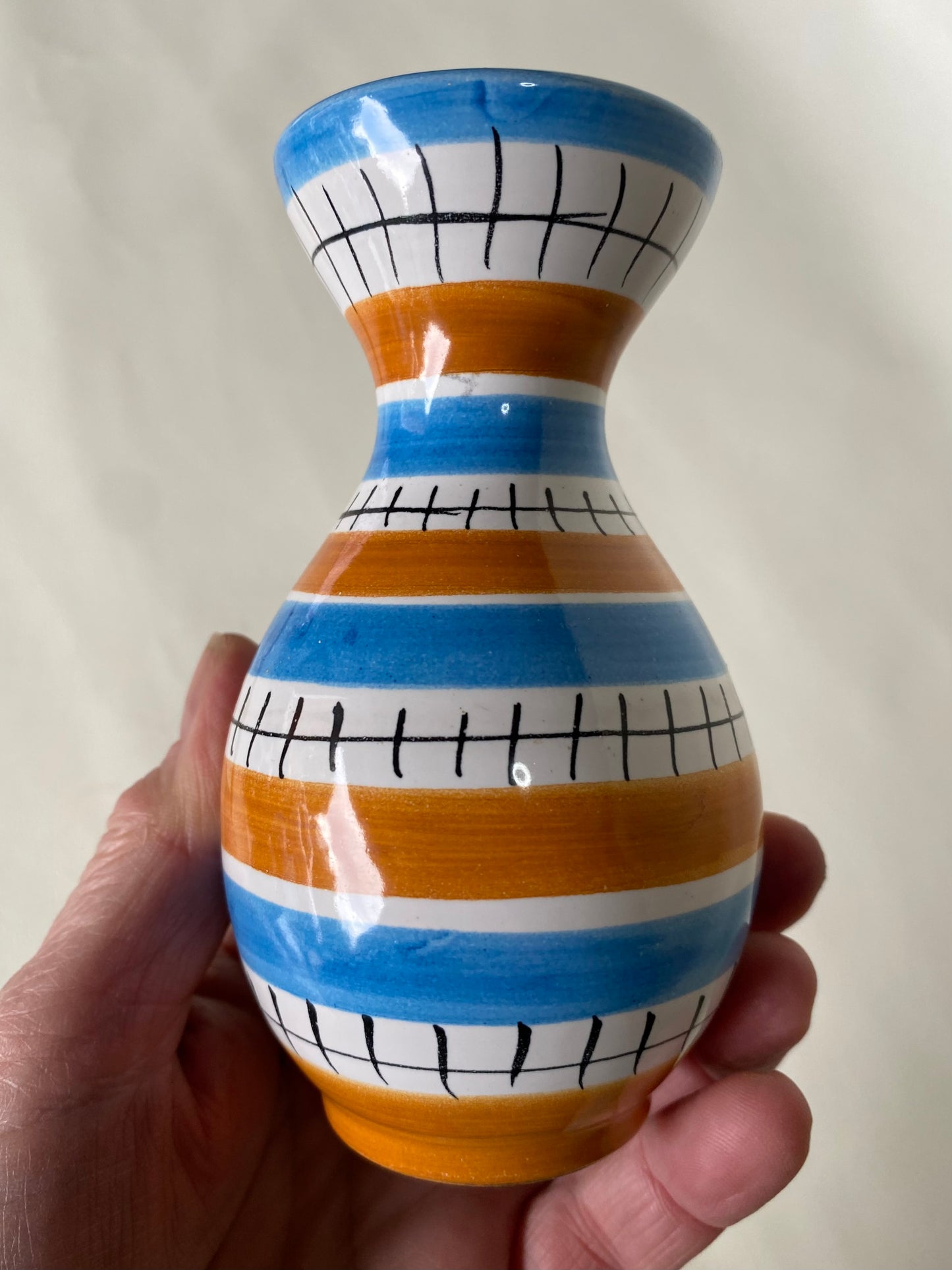 1950s Italian hand painted vase
