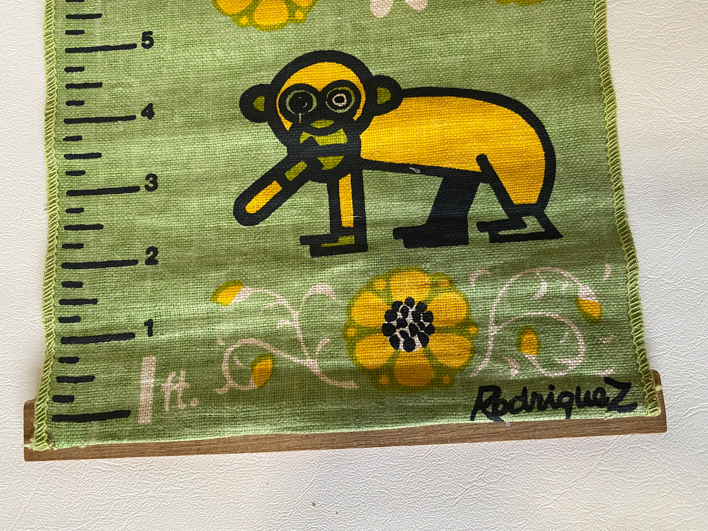 Vintage Australian Rodriguez linen growth chart