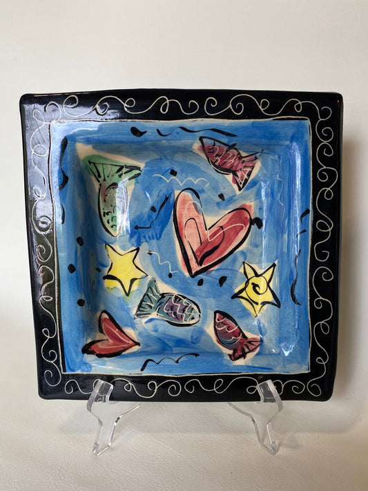 Highly collectable Fiona Howes square display plate - love sea