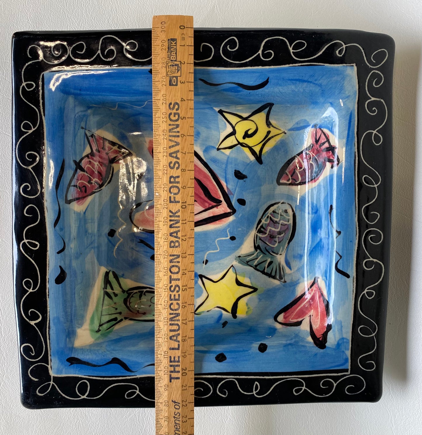 Highly collectable Fiona Howes square display plate - love sea
