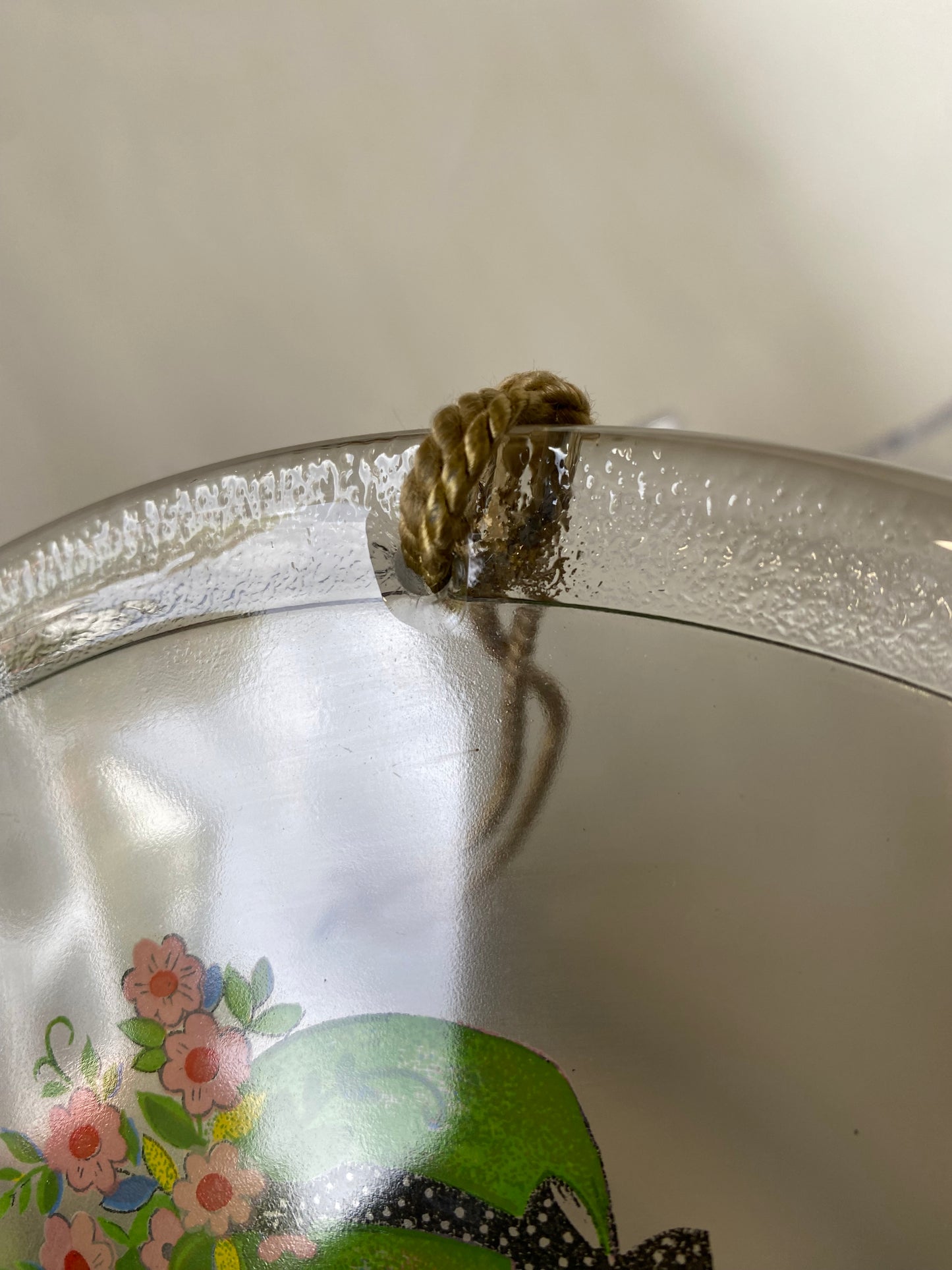 Holly Hobbie (?) 1970s Glass Wall Trivet