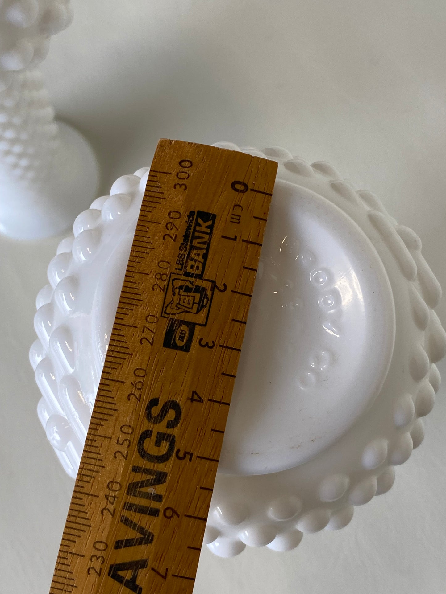 Vintage E.O. Brody Co. USA white milk glass vases / hobnail pattern