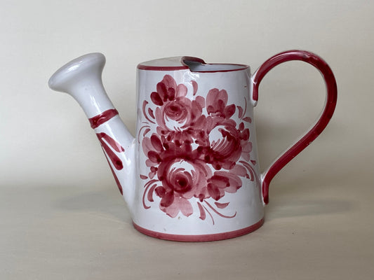 Vintage Italian hand painted pottery watering "can"