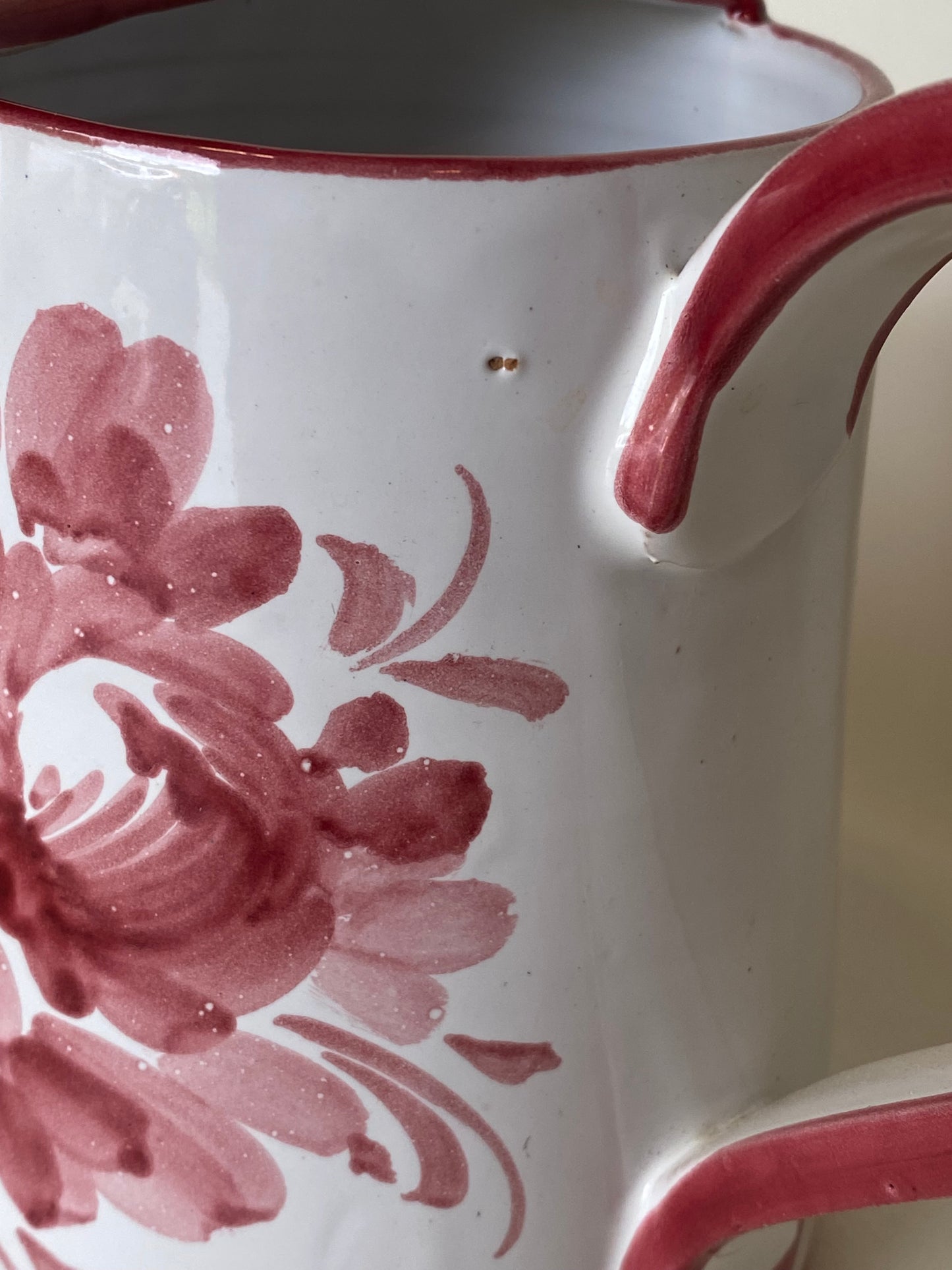 Vintage Italian hand painted pottery watering "can"