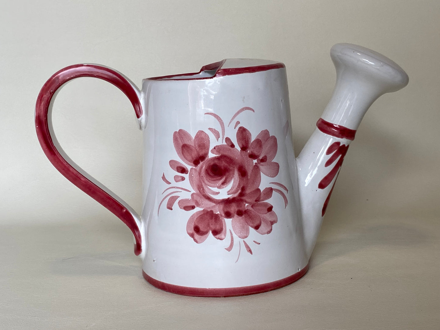 Vintage Italian hand painted pottery watering "can"