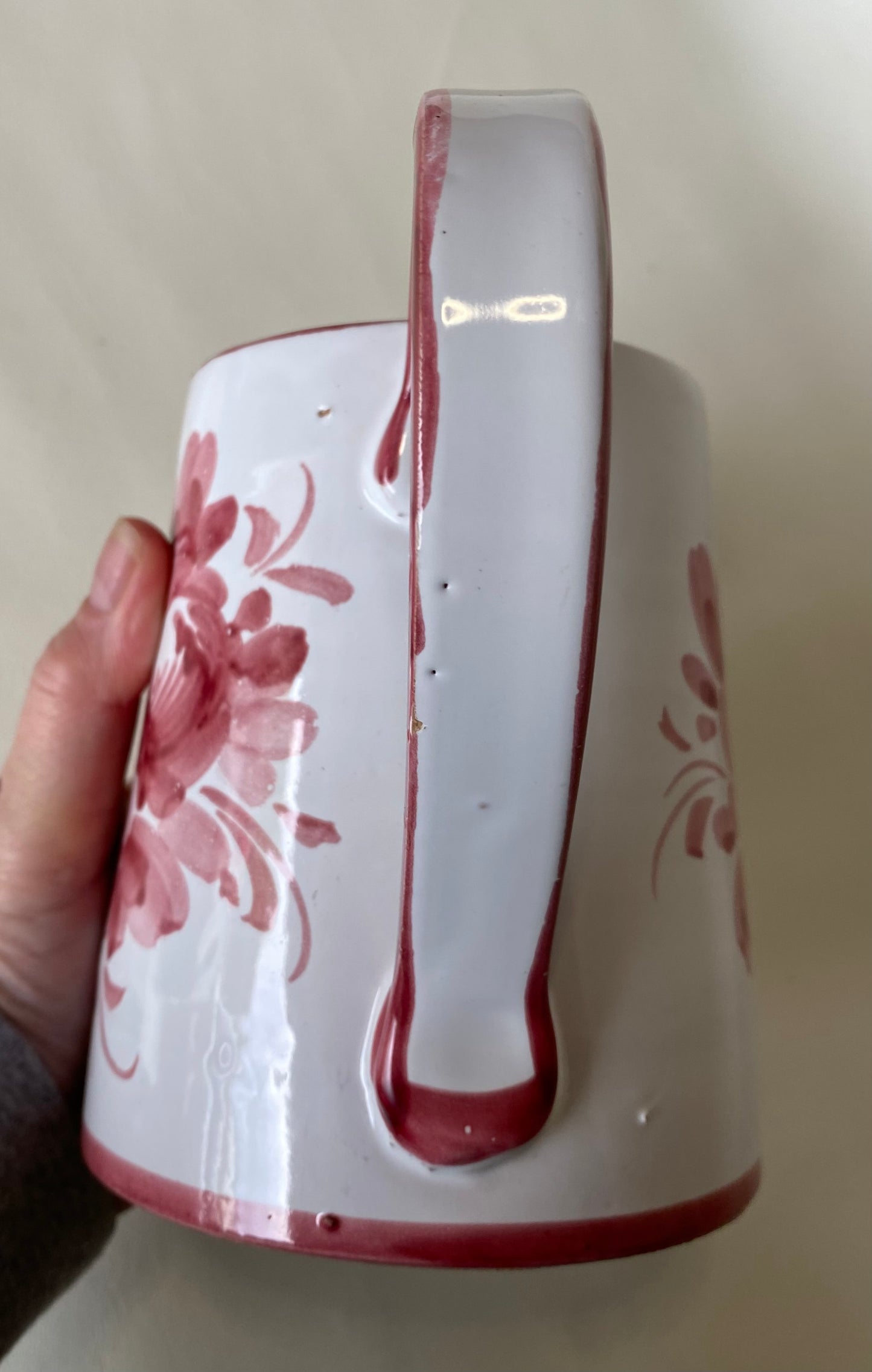Vintage Italian hand painted pottery watering "can"