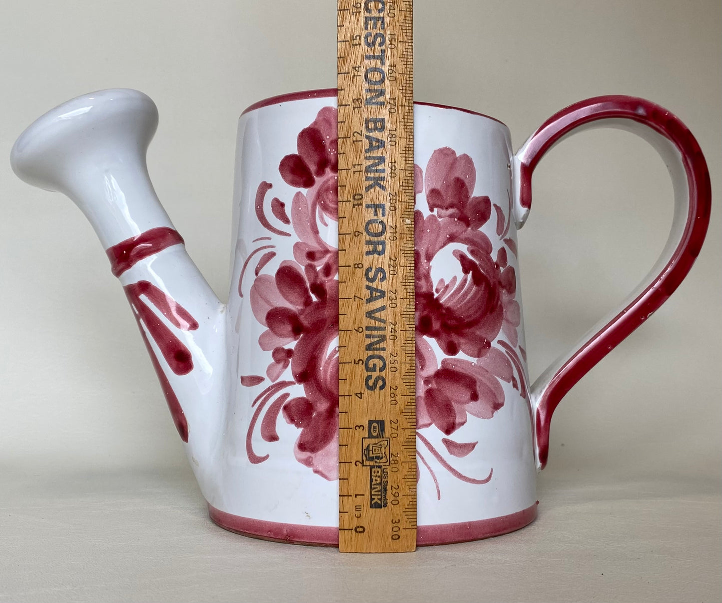 Vintage Italian hand painted pottery watering "can"
