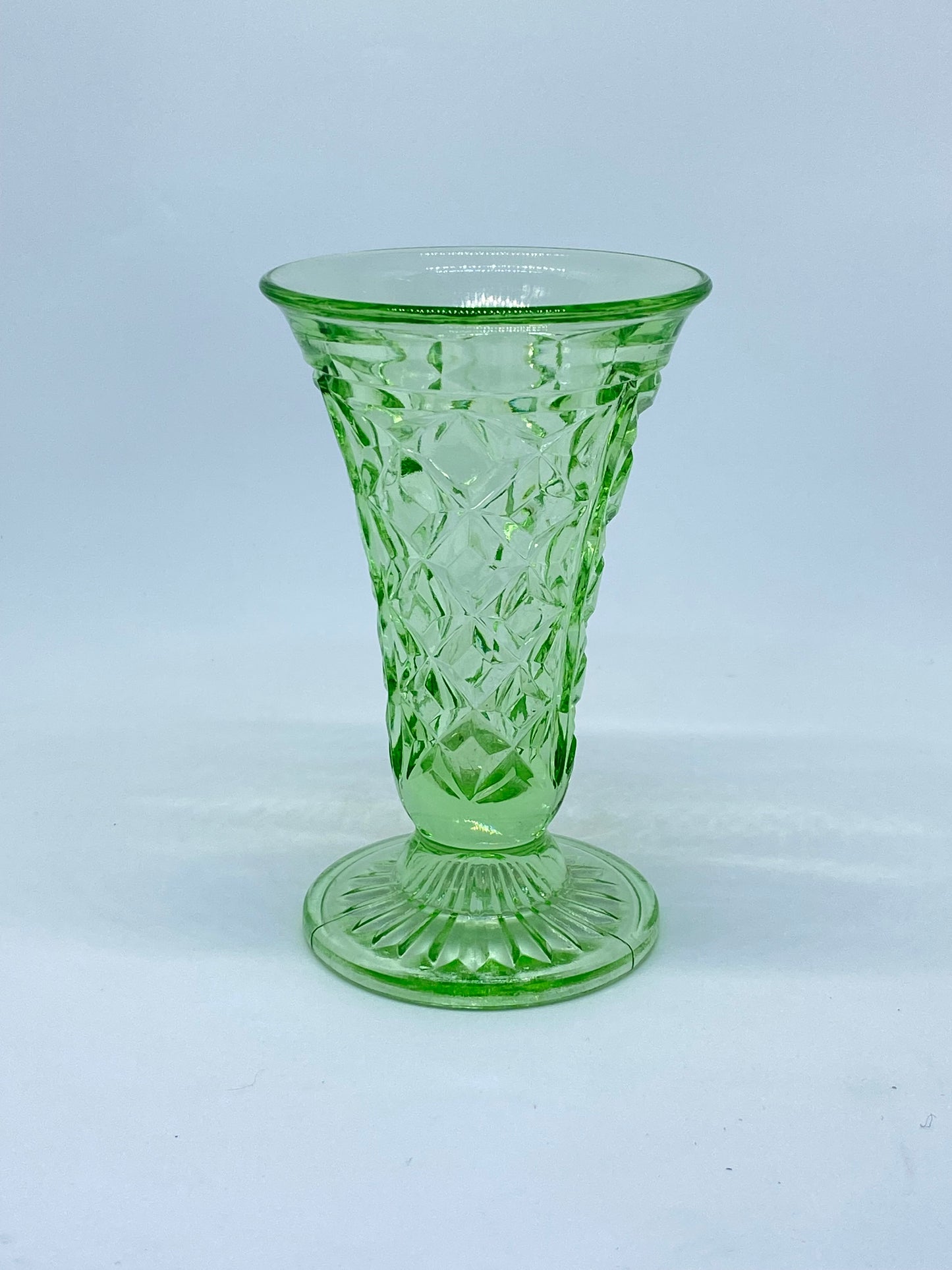 Crown Crystal Uranium Glass 1930s Vase