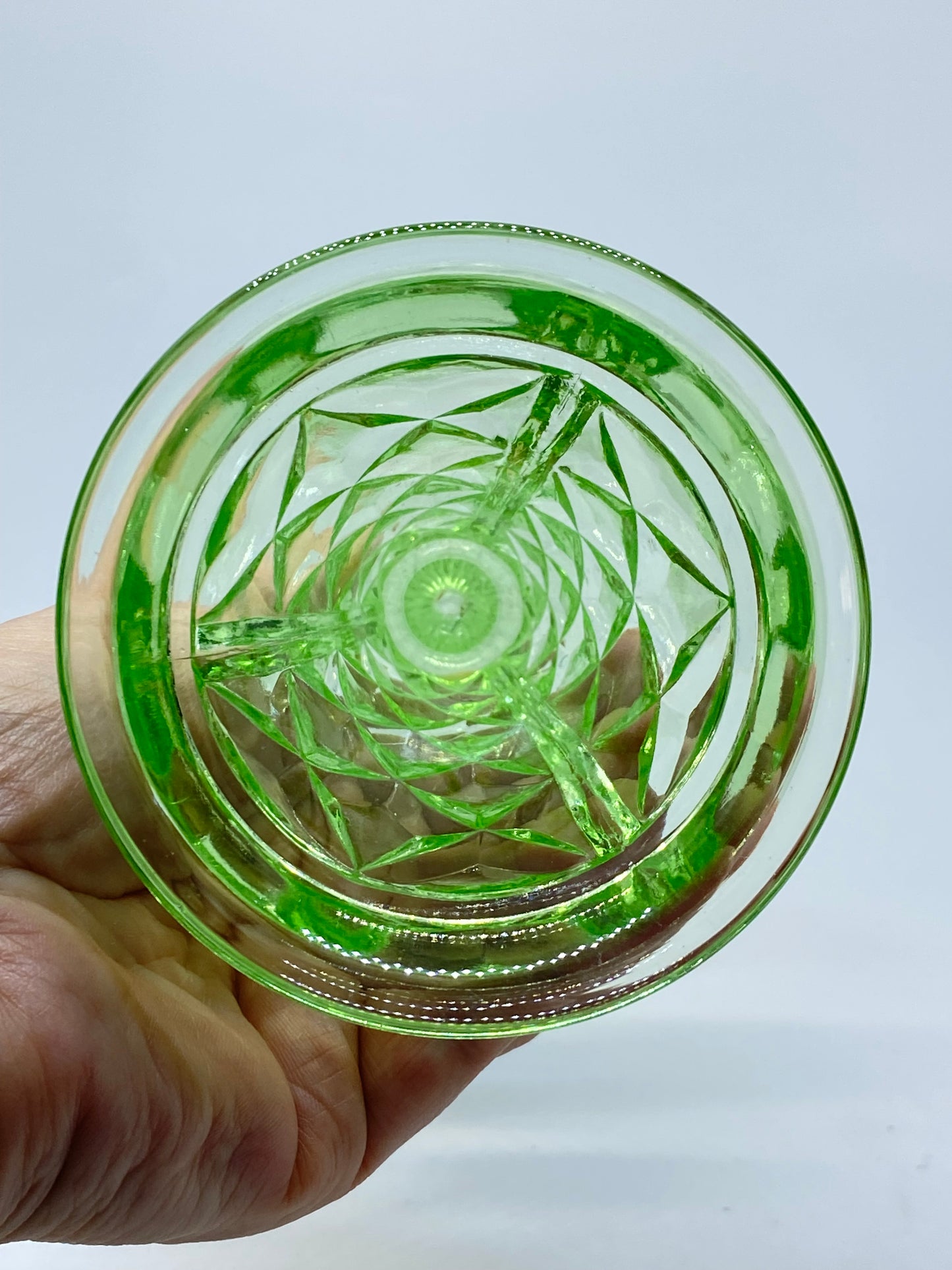 Crown Crystal Uranium Glass 1930s Vase