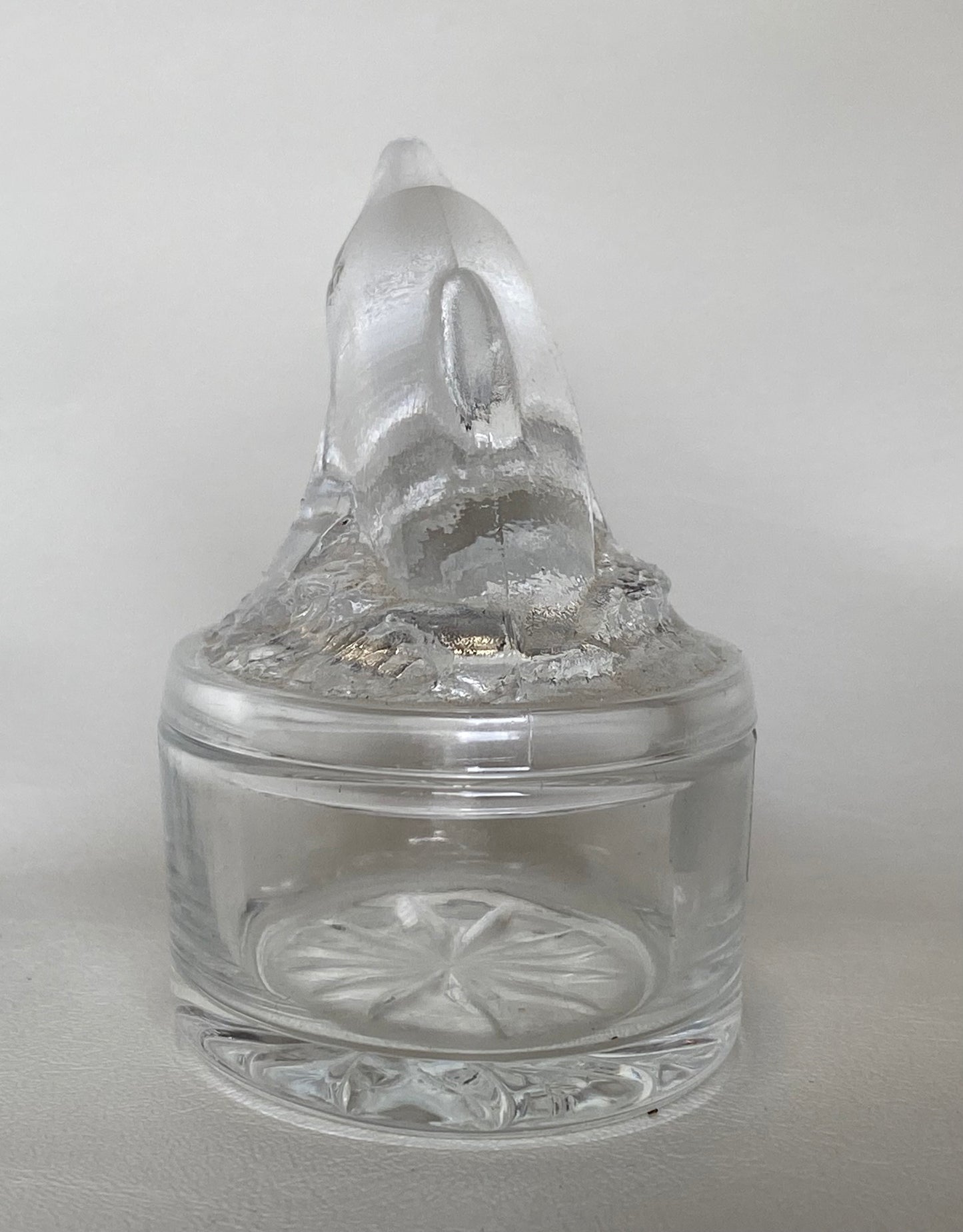 Vintage Luminarc Glass Dolphin Trinket box