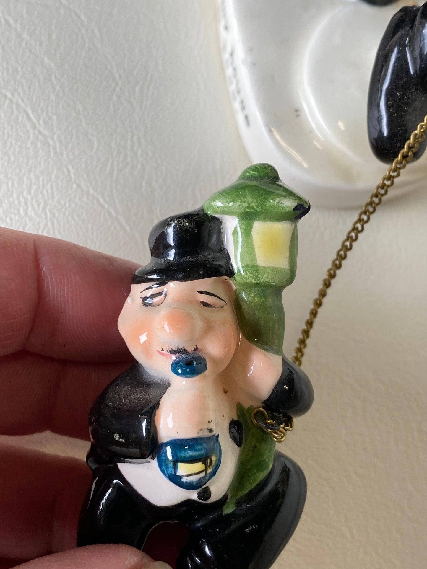 Vintage Japan ceramic drunk figurines.