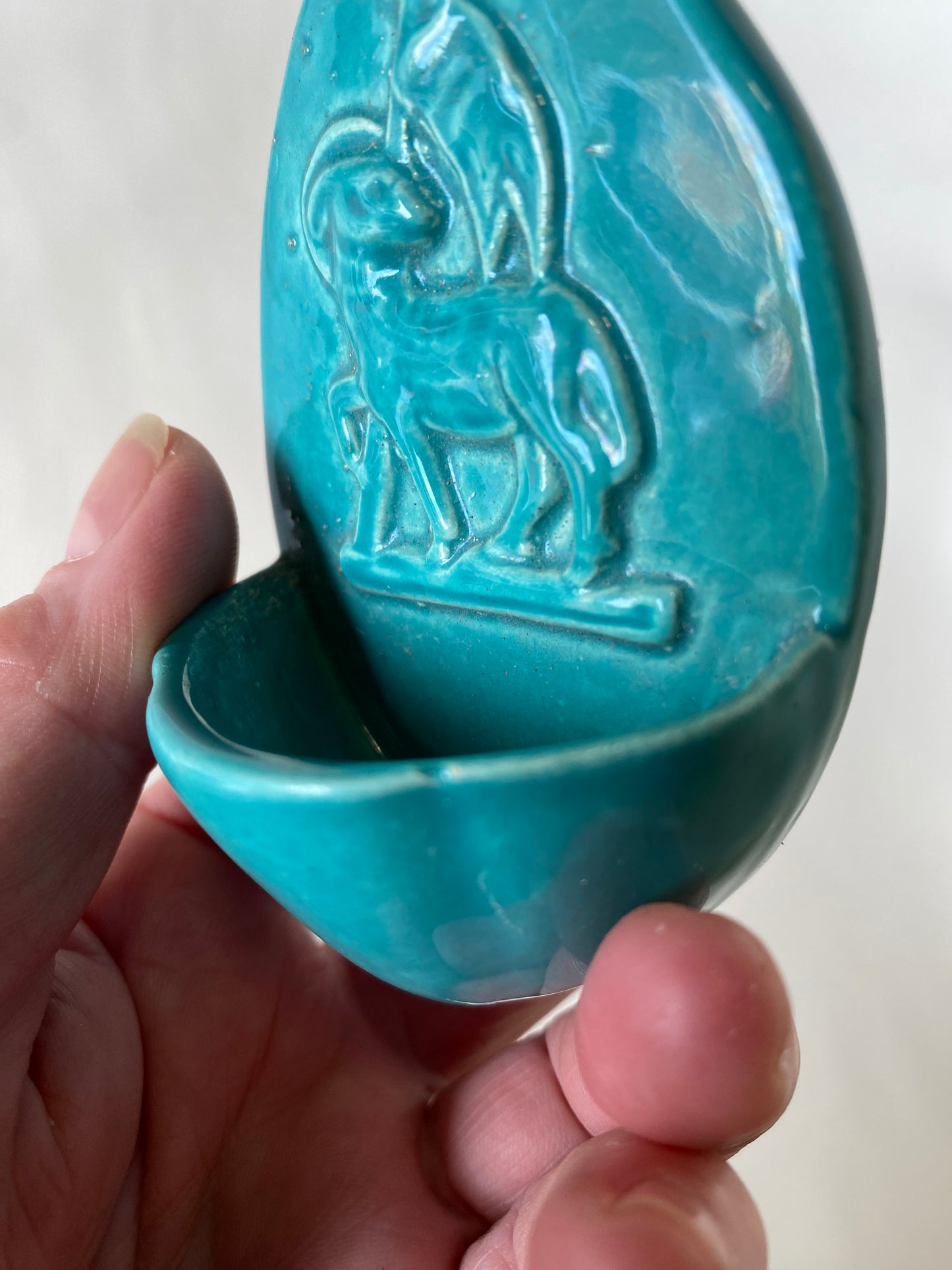 Vintage Holy Water font - French - Lamb Agnus Dei