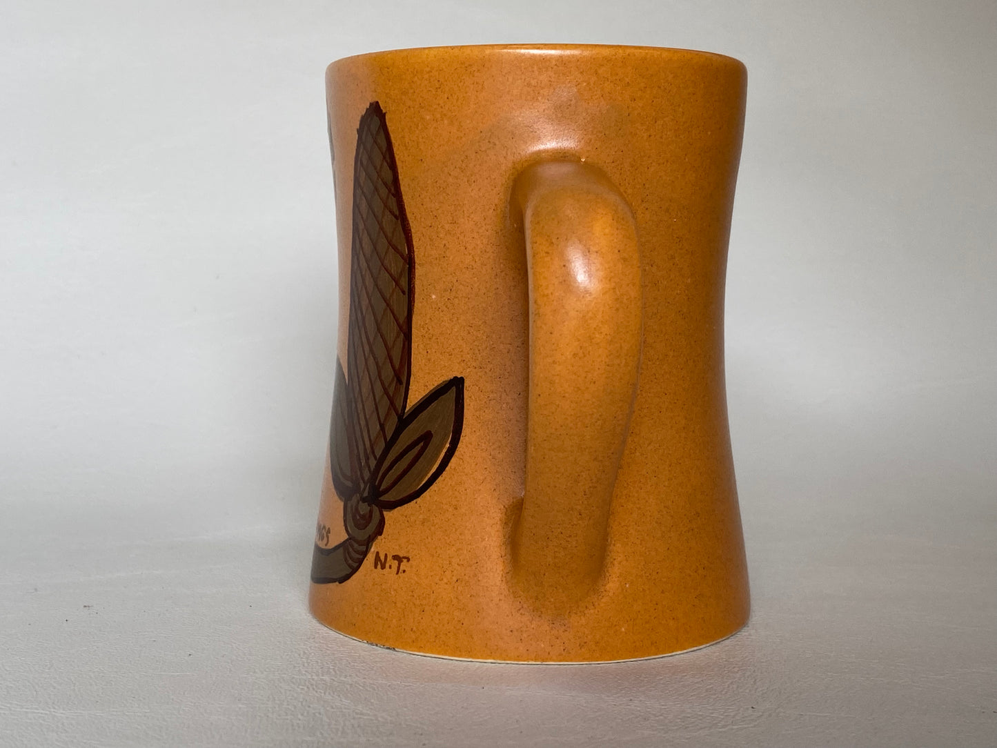 Vintage Studio Anna Australia pottery cup with Aboriginal designs - Alice Springs