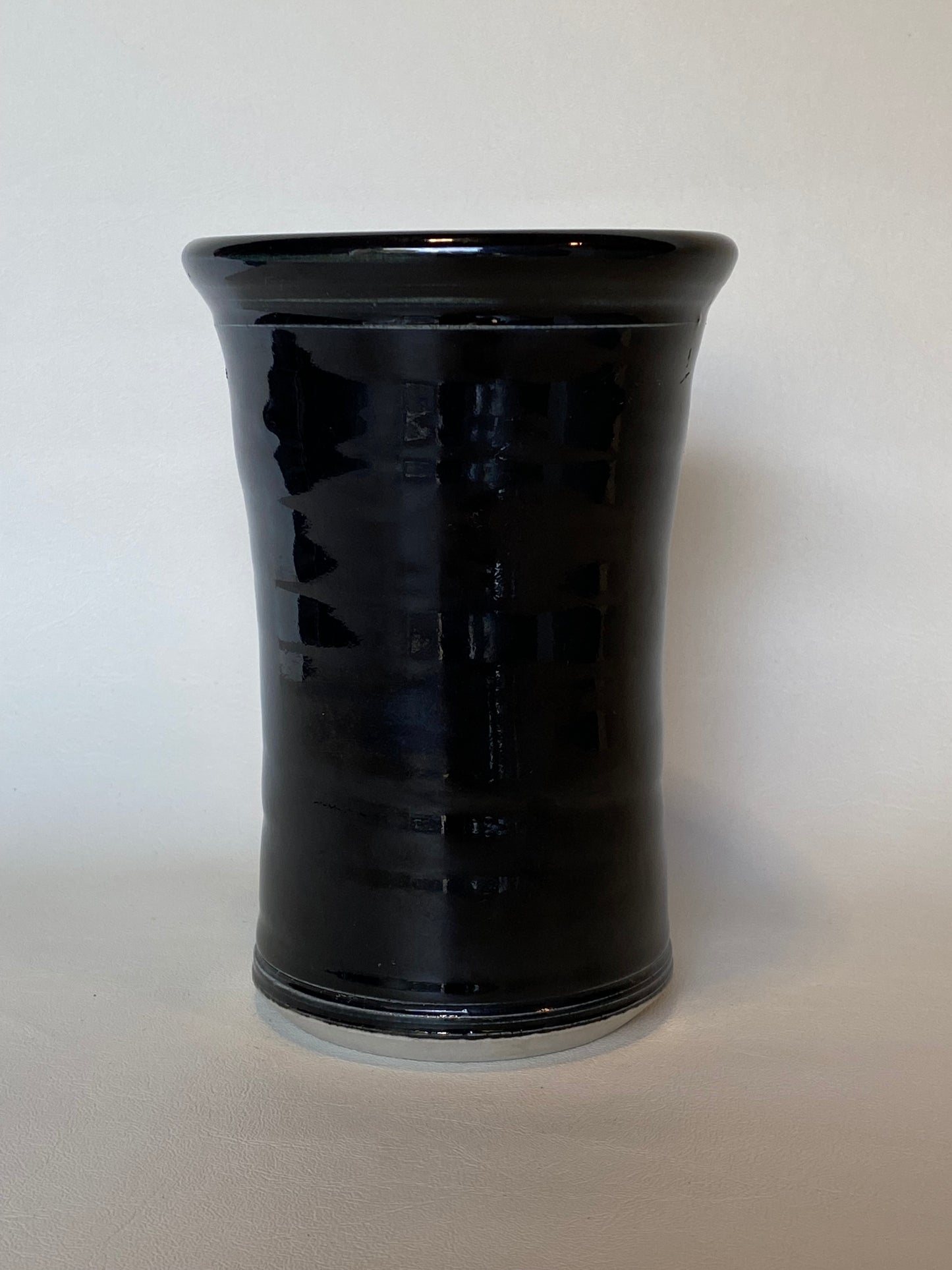 Panogana Tasmania Bill Thomas blue black pottery Vase - Unmarked/ hard to come by