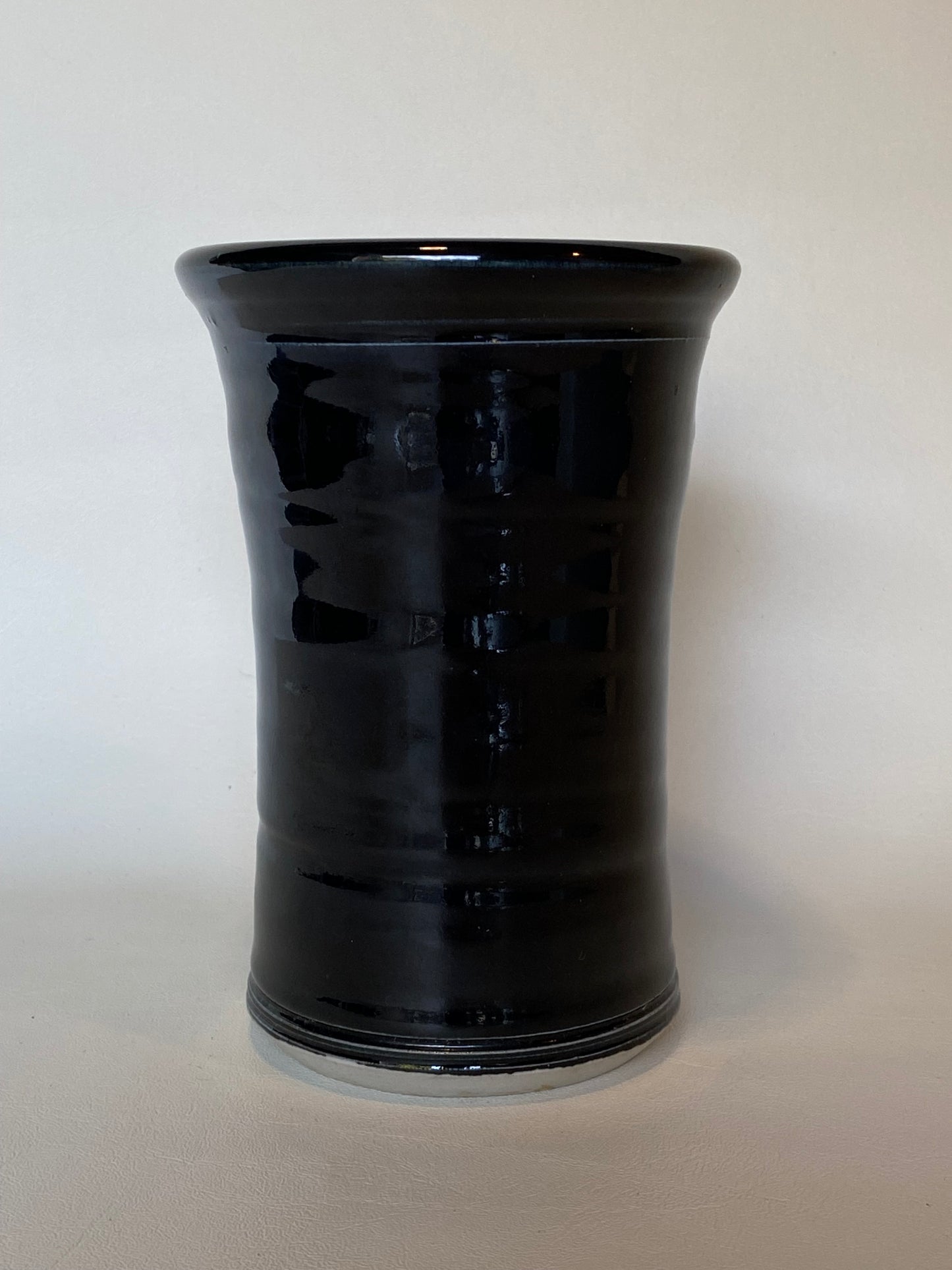 Panogana Tasmania Bill Thomas blue black pottery Vase - Unmarked/ hard to come by
