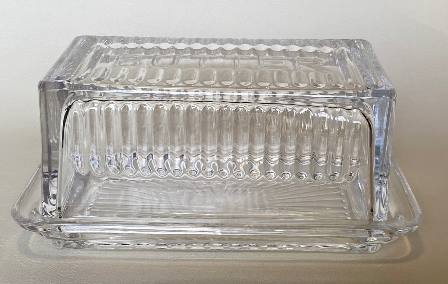 Retro Glass Butter Dish