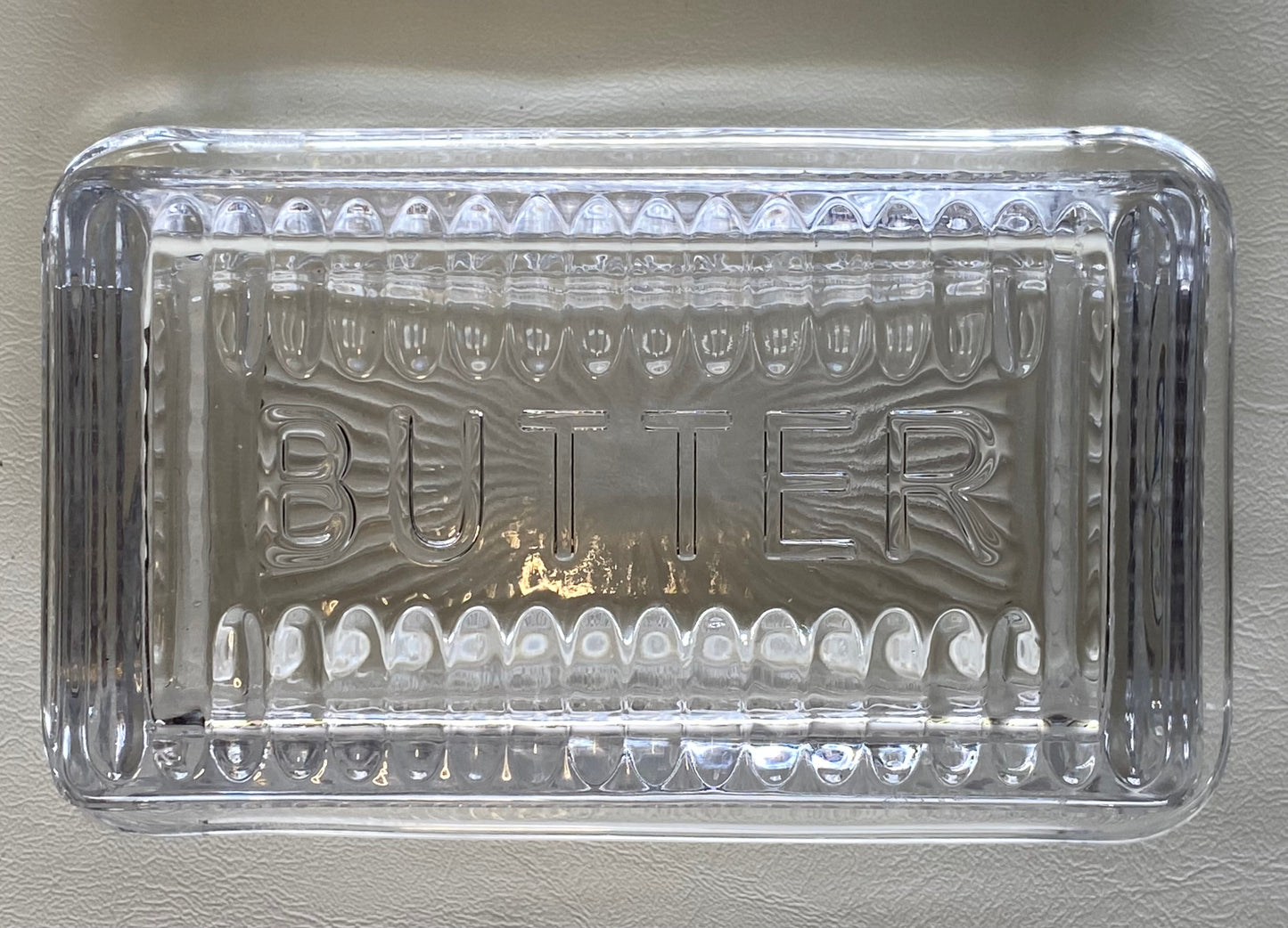 Retro Glass Butter Dish