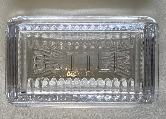 Retro Glass Butter Dish