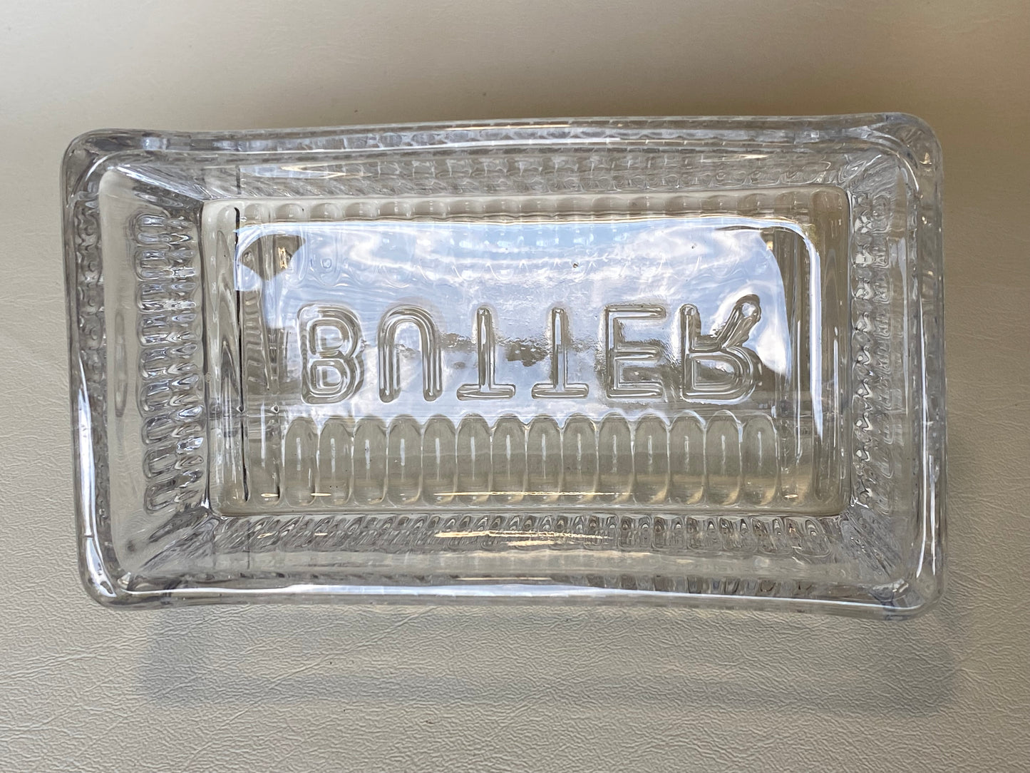 Retro Glass Butter Dish