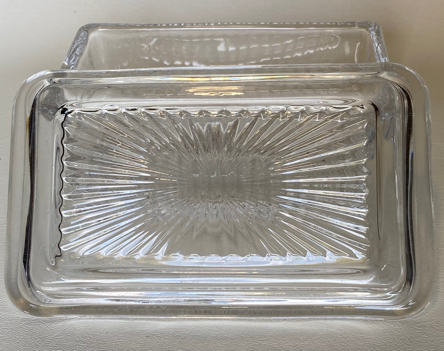 Retro Glass Butter Dish