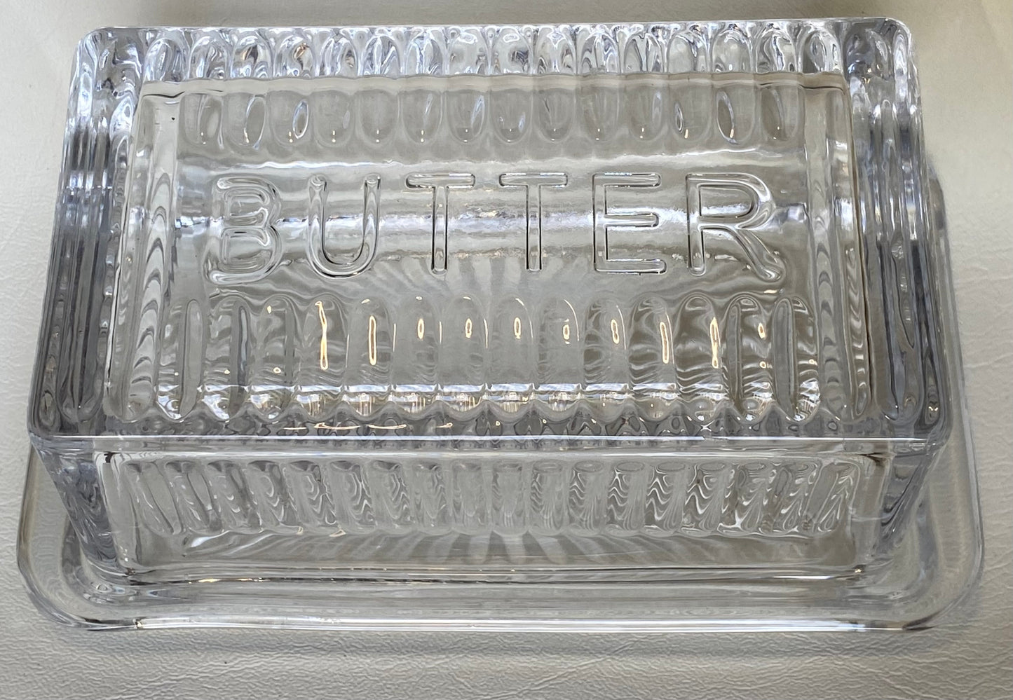 Retro Glass Butter Dish