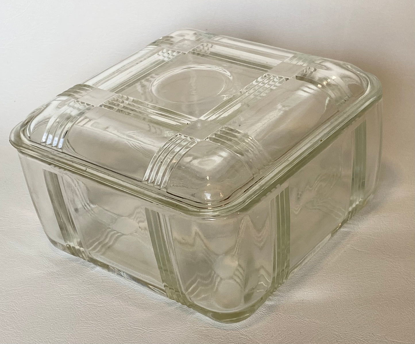 VERY collectable 1950s Crown Crystal Australia Refrigerator Box - Clear