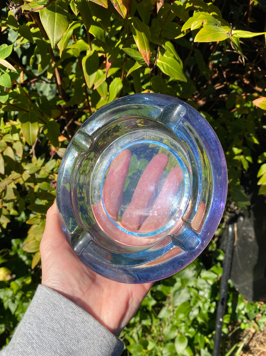 Vintage neodymium glass ashtray