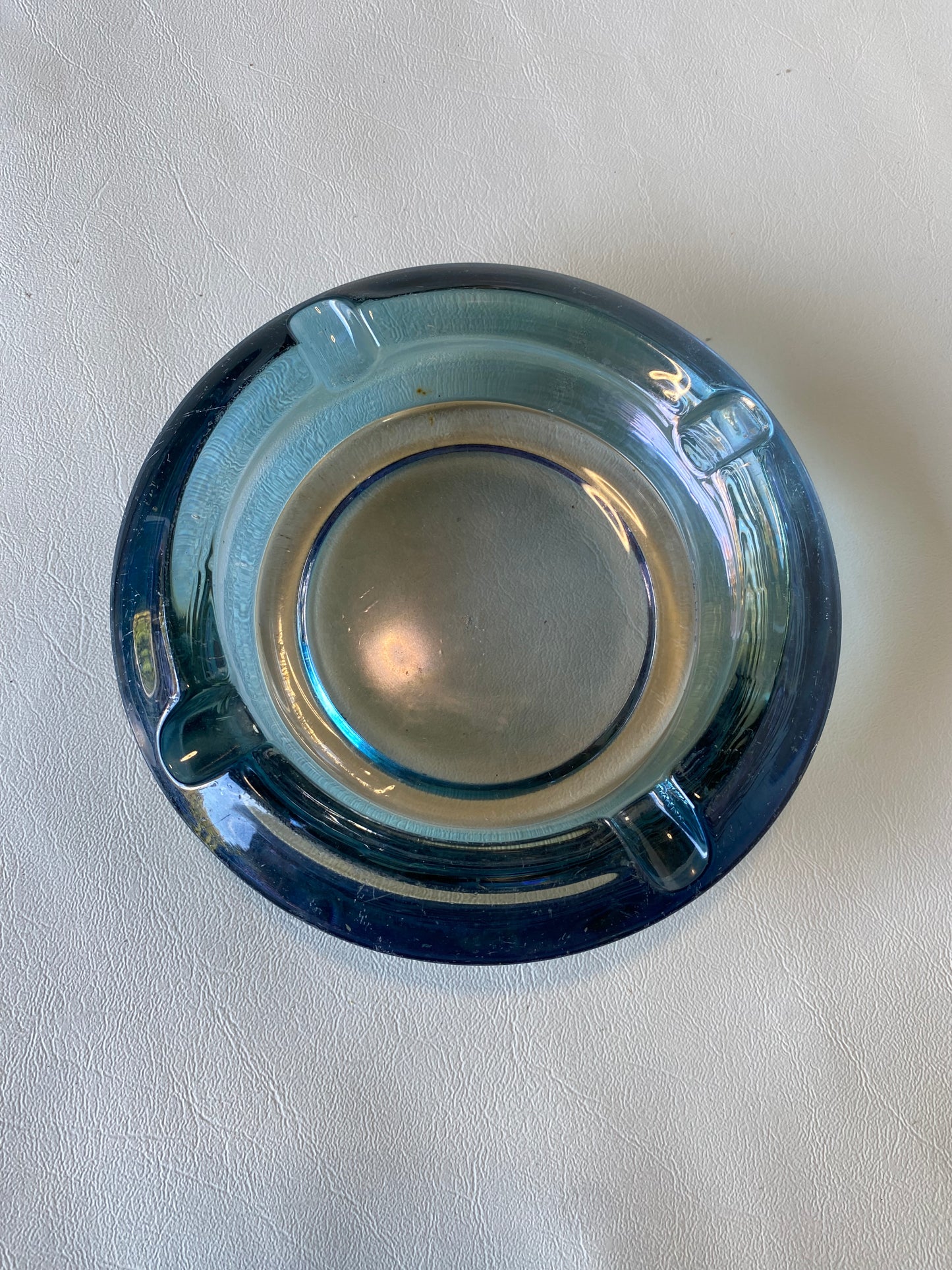 Vintage neodymium glass ashtray