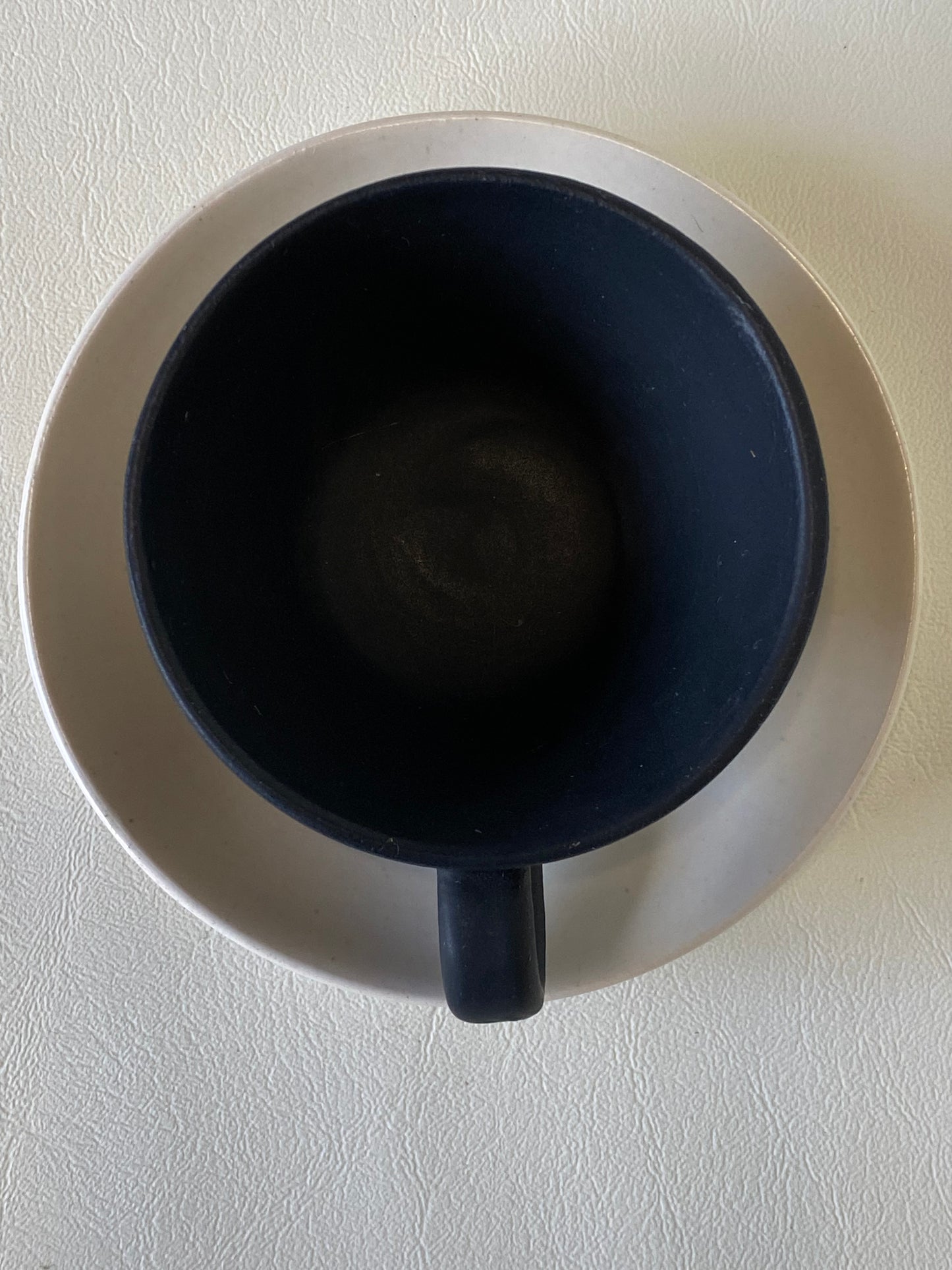 1960s Raynham Australia black and white glazed pottery demitasse cups and saucers