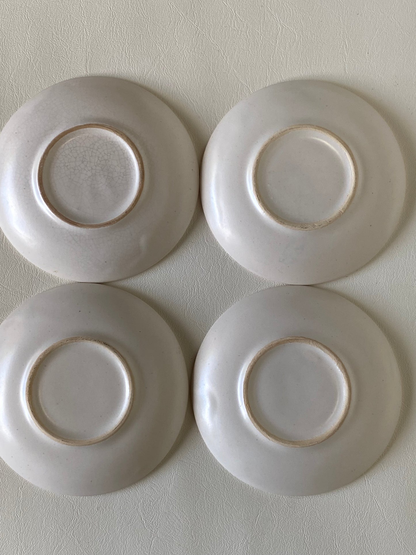 1960s Raynham Australia black and white glazed pottery demitasse cups and saucers