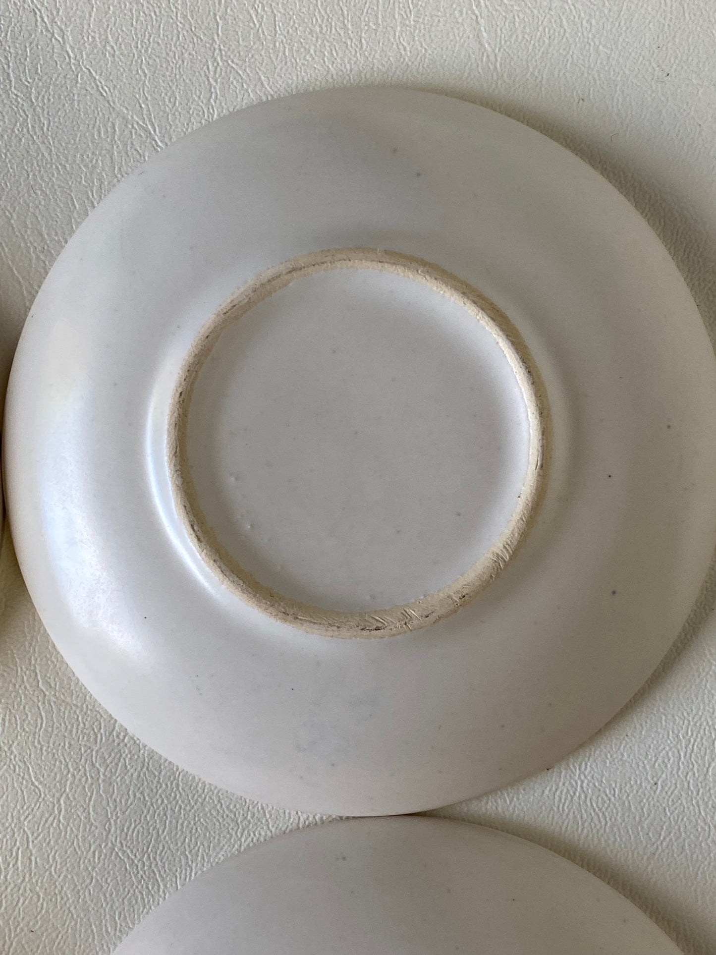 1960s Raynham Australia black and white glazed pottery demitasse cups and saucers
