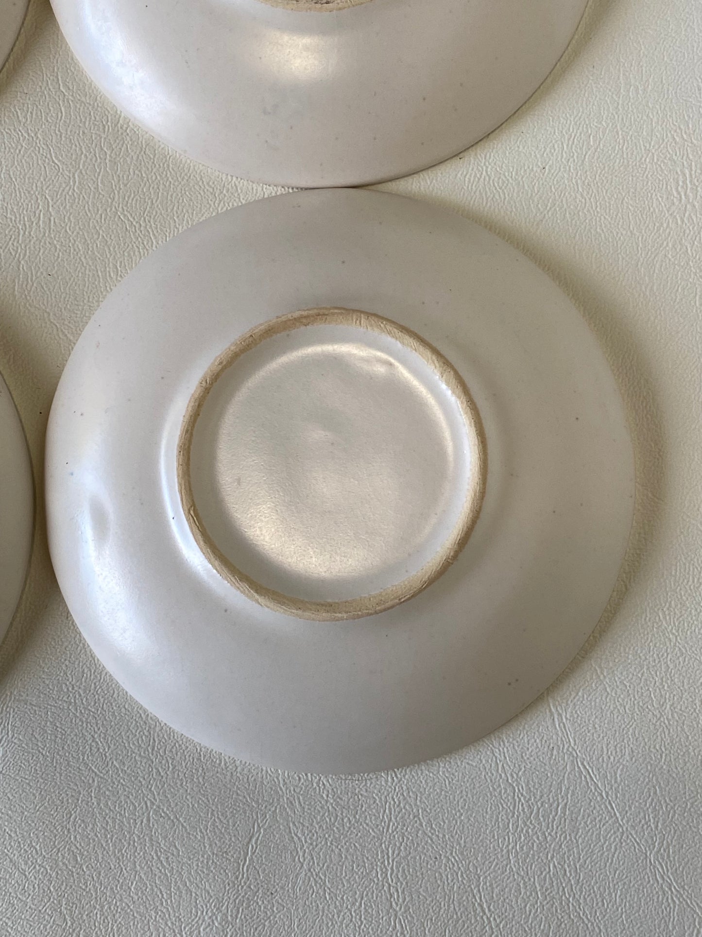 1960s Raynham Australia black and white glazed pottery demitasse cups and saucers