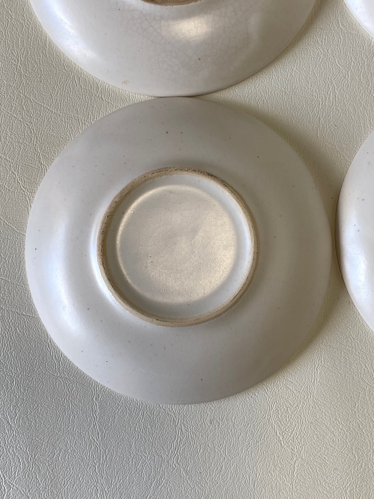 1960s Raynham Australia black and white glazed pottery demitasse cups and saucers