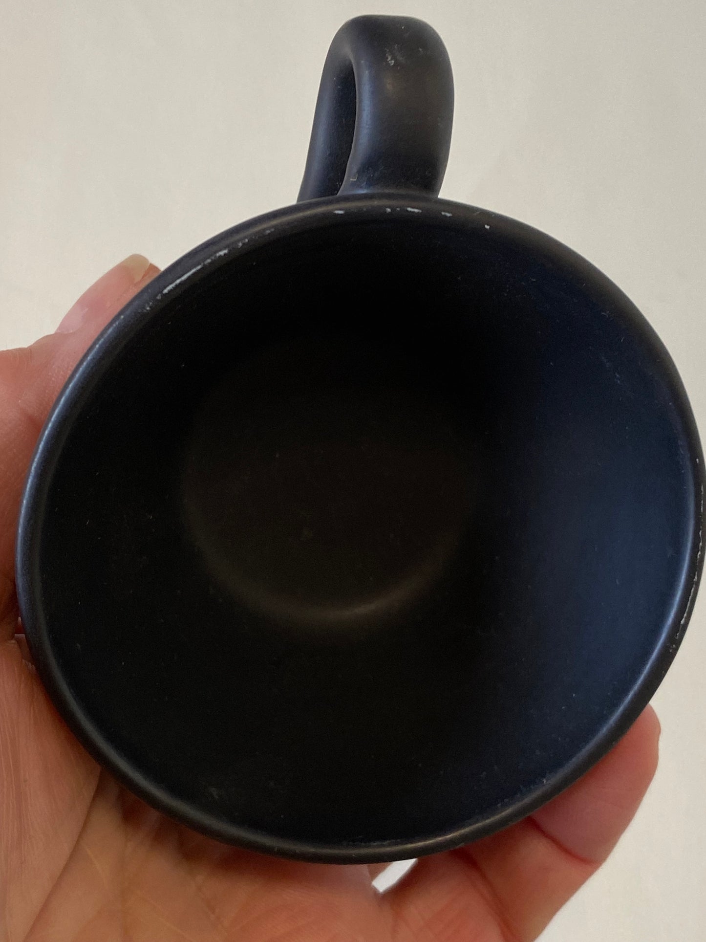 1960s Raynham Australia black and white glazed pottery demitasse cups and saucers