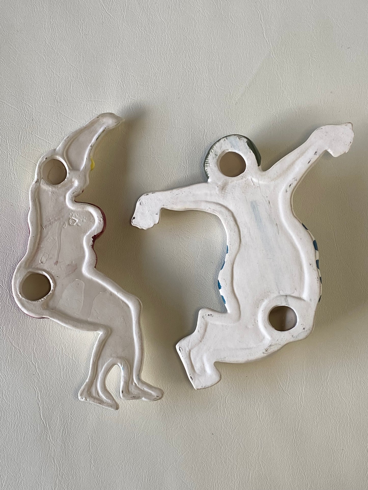 Beryl Cook style ceramic wall plaques - swimmers