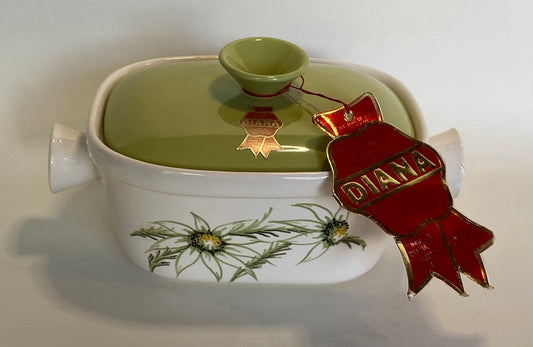 1960s Diana Australia Casserole Dish and Lid - Flannel-flower design