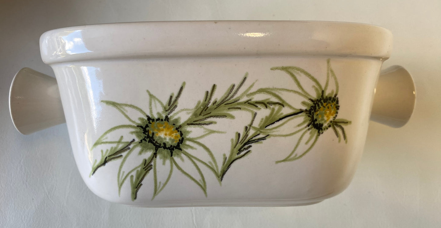 1960s Diana Australia Casserole Dish and Lid - Flannel-flower design