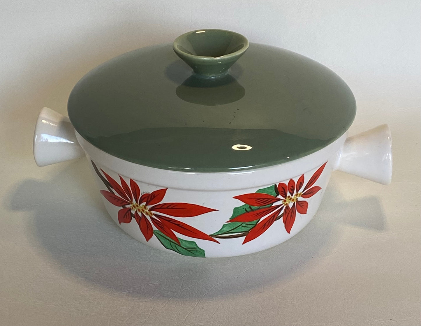 1960s Diana Australia casserole dish with lid - poinsettia pattern