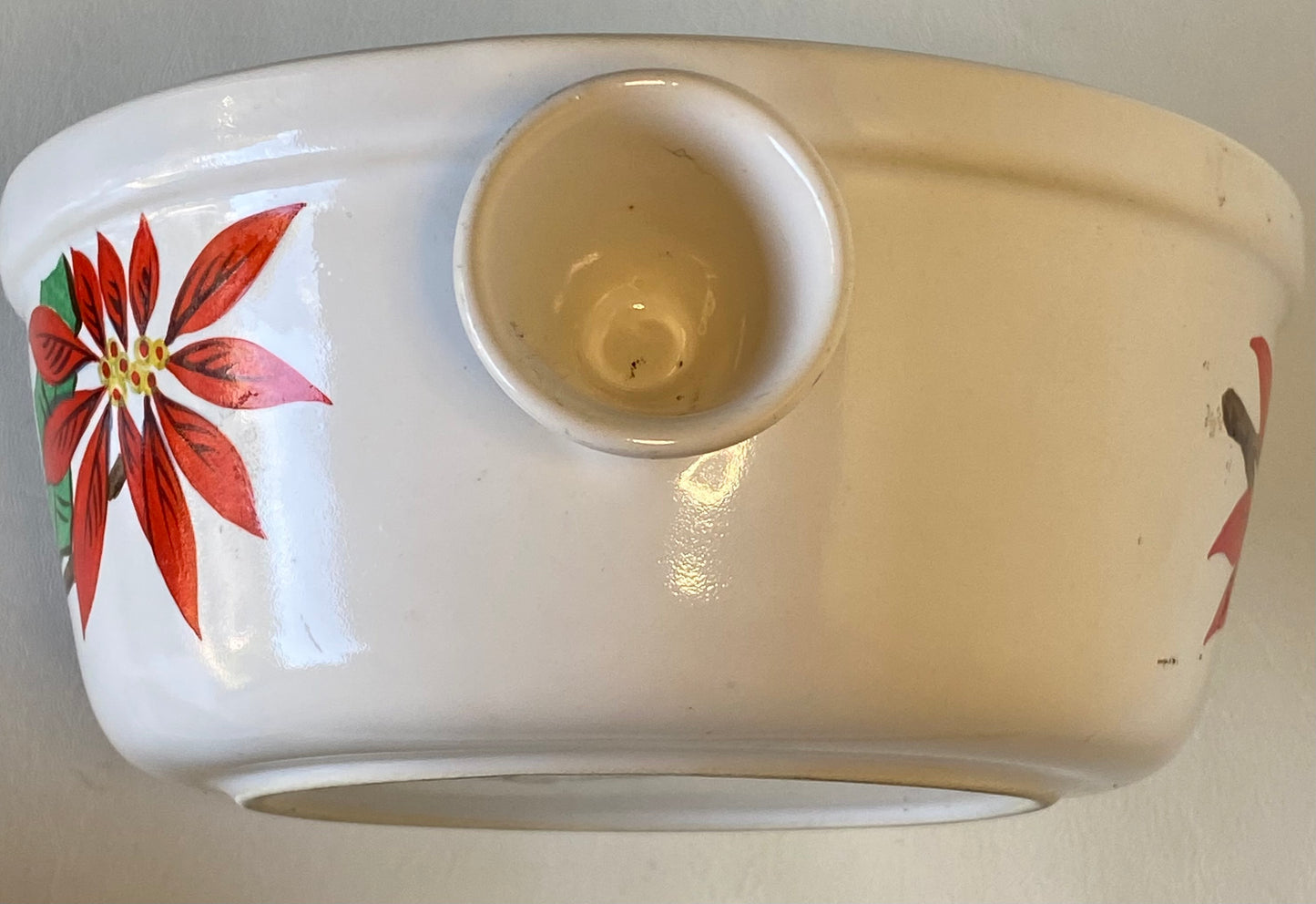 1960s Diana Australia casserole dish with lid - poinsettia pattern