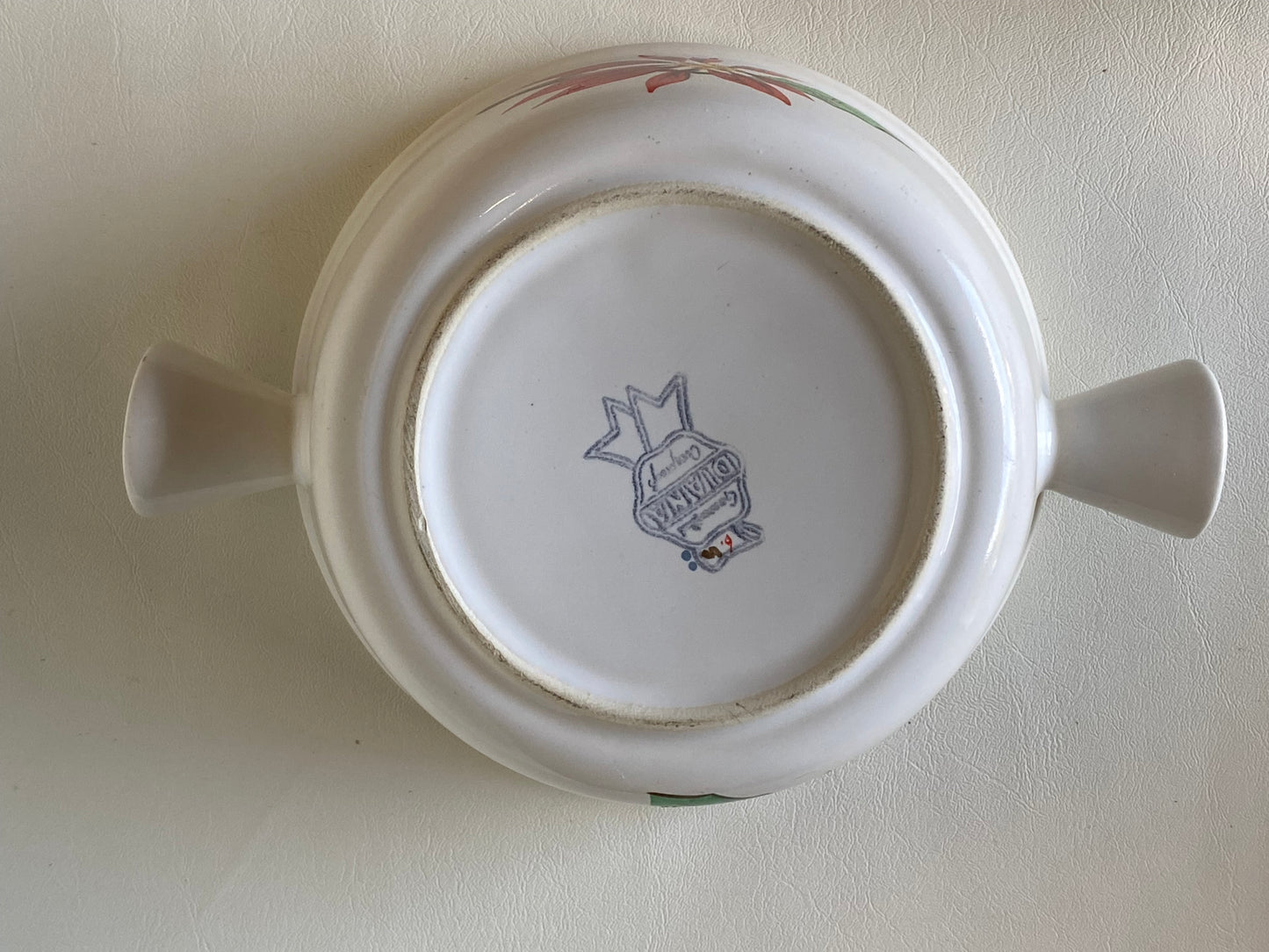 1960s Diana Australia casserole dish with lid - poinsettia pattern