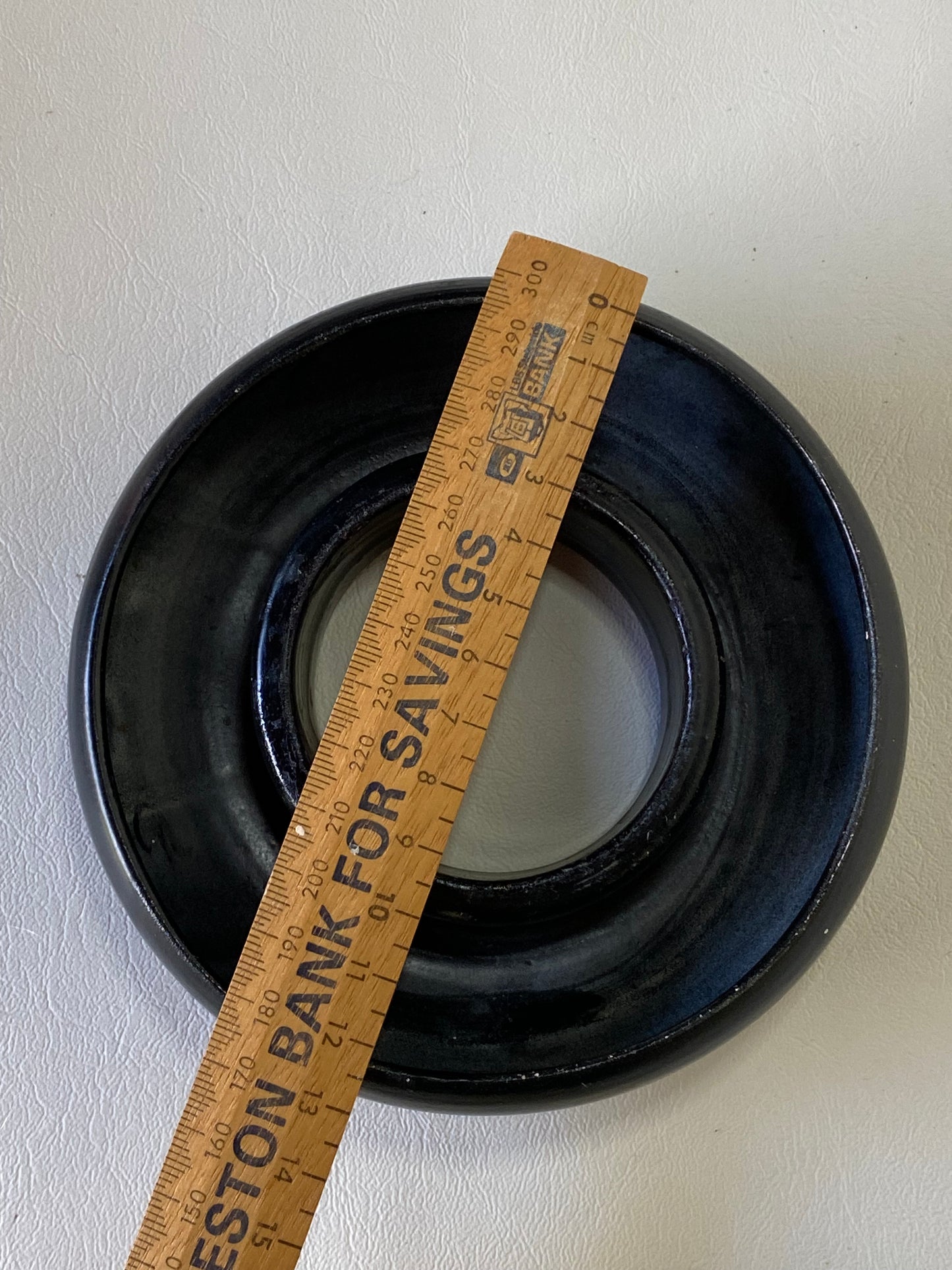 Charles Wilton float bowl pottery - posy ring - black